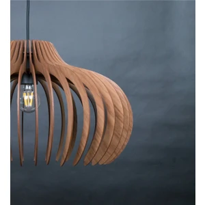 Ferisa Home 55 cm Rustik Retro Sarkıt Ahşap Büyük Vintage Salon Mutfak Avizesi