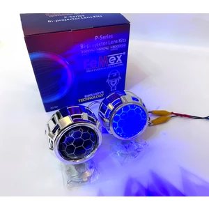 Bi-Xenon Mavi Renk Bal Petek Desenli Far Içi Mercek 2,5 Inc Far Merceği LED Xenon Uyumlu