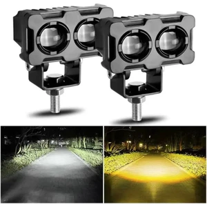 Robot Sis Farı Çift Renk Sarı-Beyaz Araç Motosiklet Off Road LED Lamba Çift Gözlü 50W Metal 2 Adet