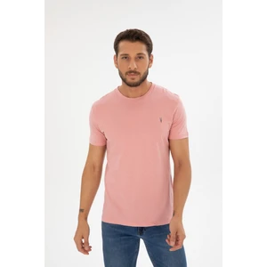 Four Man Erkek Pudra Bisiklet Yaka Pamuklu Relaxed Fit T-Shirt