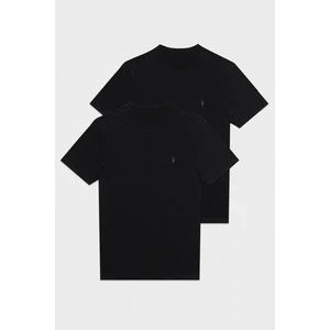 Four Man Bisiklet Yaka Standart Kalıp Basic Pamuklu Siyah Erkek T-Shirt 2'li Paket