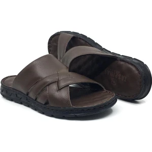 Taşpınar Ayakkabı Taşpınar %100 Hakiki Deri Ortopedik Erkek Yazlık Rahat Terlik 40-45