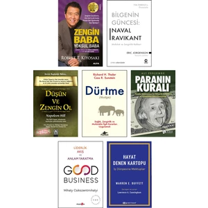 Zengin Baba Yoksul Baba + Bilgenin Güncesi: Naval Ravikant + Düşün ve Zengin Ol + Dürtme + Paranın Kuralı (Ali Perşembe) + Good Business + Hayat Denen Kartopu (Warren Buffett) / 7li Ekonomi Kitapları