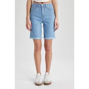 Normal Bel Katlamalı Paça Jean Bermuda Şort A1958AX24SM