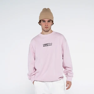 Friday Offset Ono Erkek Pudra Bisiklet Yaka Ekstra Oversize Sweatshirt - Şardonlu 3 Iplik