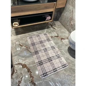 Tekli Ekose Desen Banyo Paspası Ebat 50x70
