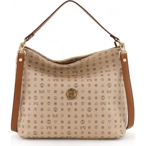 Bilik Deri Monogram Açık Vizon/taba Kadın Omuz Çantası Nv 1003-MN