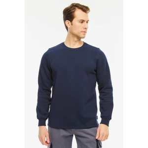 Sweatshirt Bisiklet Yaka Içi Polarlı 3 Iplik Pamuklu Normal Kesim Erkek Lacivert