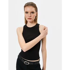 Halter Yaka Atlet Fitilli Basic Pamuklu