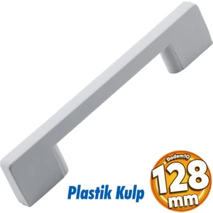 Plastik Kulp Köprü Mobilya Mutfak Dolabı Çekmece Dolap Kulpları Kapak Kulpu Kulbu Beyaz 128 mm