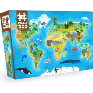 200 Parça - Anımal World Map (Hayvan Dünya Haritası)
