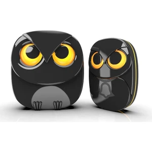 Lüx 1 Buton 1 Alıcı Kablosuz Kapı Zili Yaratıcı Baykuş Şekilli Işıklı Uzun MESAFELI(300 Metre) Ev Ofis Depo