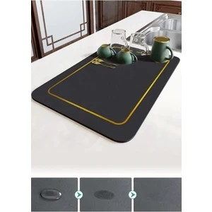 Kitchen Live Sihirli Bulaşık Yıkama Matı | Kurulama Matı 40X50 Bulaşık Kurutma Matı Katlanabilir Tezgah Üstü Ped