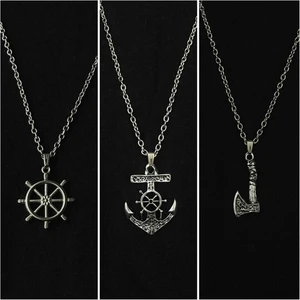 BSN Store 3'lü Viking Iskandinav Balta Dümen ve Çapa Figürlü 3'lü Kolye