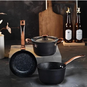 Starry 4 Parça Mini Granit Tencere Seti Bakır Kulp