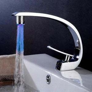 Mingjin Shop2 Tek Renk Mavi Tarzı Sıcaklık Kontrollü LED Musluk Rgb Değişen Glow LED Musluk Işık Su Akışı Musluk Banyo Mutfak Lambası Pil Gerekmez (Yurt Dışından)
