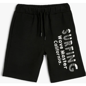 Şort Sörf Baskılı Pamuklu Beli Bağlamalı