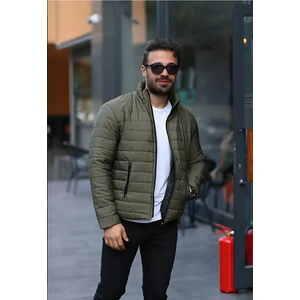 Erkek Su Geçirmez Fermuarlı Şişme Mont