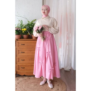 Ceylan Otantik Soft Pembe Fiyonklu Etek