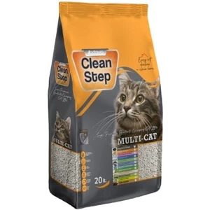 Clean Step Activated Aktif Karbonlu Çoklu Kediler Için Ince Taneli Topaklanan Bentonit Kedi Kumu 20 lt