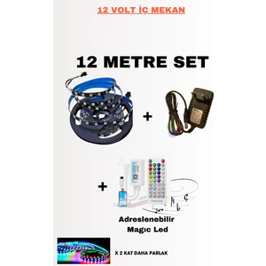 SM16703 Ultra Parlak IP30 Pixel Adreslenebilir Şerit LED Kontrolcü Trafo / Full Set