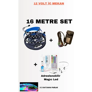 SM16703 Ultra Parlak IP30 Pixel Adreslenebilir Şerit LED Kontrolcü Trafo / Full Set