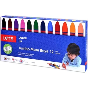 Lets 12 Renk Jumbo Mum Boya Karton Kutu