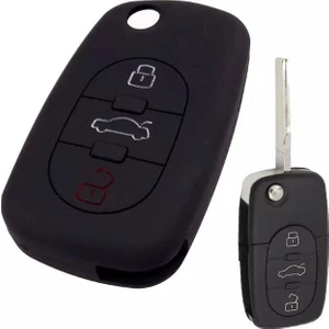 Şenyıldız Aksesuar Audi A2 A3 A4 A6 A8 Silikon Anahtar Koruma Kılıfı 3 Tuşlu