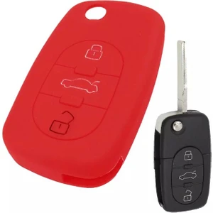 Şenyıldız Aksesuar Audi A2 A3 A4 A6 A8 Silikon Anahtar Koruma Kılıfı 3 Tuşlu
