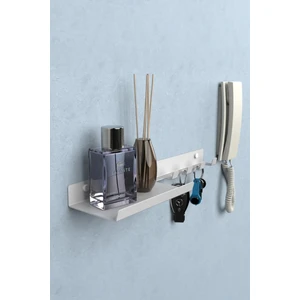 3Art Metal Duvara Monte Demir Anahtarlık - Dekoratif Metal Askılık - 4 Kancalı Duvar Rafı