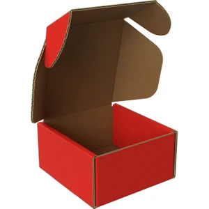 8X8X4 - 50 Adet Kırmızı Karton Kilitli Kutusu