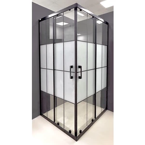 Duşakabin Kare Ortası Buzlu Siyah Çizgi 5mm H:190 cm