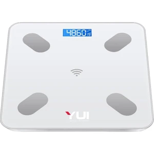 TZC-001 Yağ Ölçer Çok Fonksiyonlu Akıllı Bluetooth Şarjlı Tartı - Beyaz