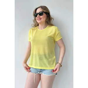 Mazi Butik Basic T-Shirt Sarı
