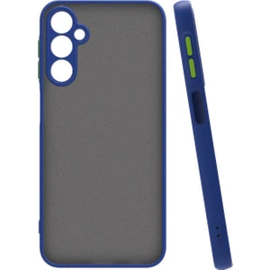 Case 4u Galaxy A25 Kılıf Kamera Korumalı Mat Renkli Buzlu Hux Silikon Lacivert