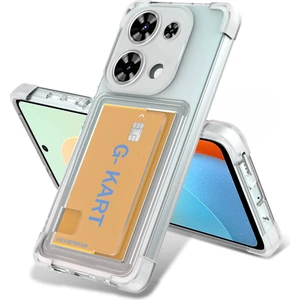 Case 4u Xiaomi Redmi Note 13 Pro 4g Kılıf Airbag Tasarımlı Şeffaf Kartlıklı G-Kart Kapak