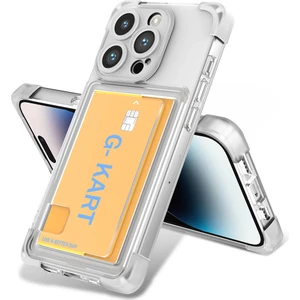 Case 4u Apple iPhone 14 Pro Max Kılıf Airbag Tasarımlı Şeffaf Kartlıklı G-Kart Kapak