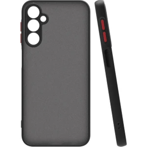 Case 4u Galaxy A25 Kılıf Kamera Korumalı Mat Renkli Buzlu Hux Silikon Siyah
