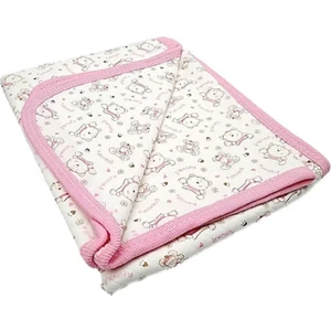 Çil Özlem Bebe Bebek Tek Kat Başlıklı Penye Battaniye Kundak 80X90 cm