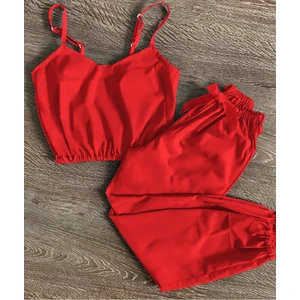 Trend Kırmızı Saten Pijama Takımı