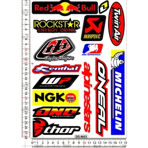Michelin Redbul Rockstar Ngk Akropovic Renthal Twin Air Motorsiklet Kask Leptop Sticker Çıkartma