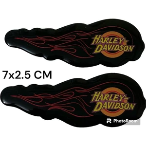 Harley Davıdson Alevli Damla Logo 2 Adet 7x2 cm