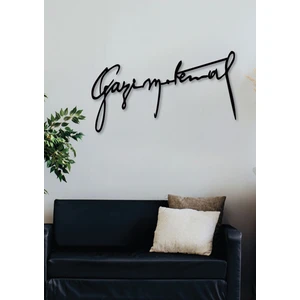 Gowpenart Dizayn Gazi M. K. Atatürk Imza Siyah Metal Duvar Dekoru - Ev & Ofis Tablosu - Hediye Tablo