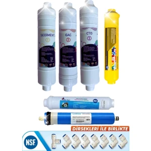 Kapalı Kasa 12 Inç Su Arıtma Cihazı Filtresi 6 Aşamalı 80 Gpd King Membranlı Inline Seti