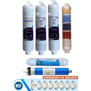 Kapalı Kasa 12 Inç Su Arıtma Cihazı Filtresi 10 Aşamalı Filtre Seti (Nsf Onaylı Vontron Membranlı) Set