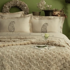 Apricitas Home Çift Kişilik Yatak Örtülü Set  Sılverfox Ekru