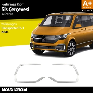 Nova Krom Vw Transporter T6.1 Krom Sis Farı Çerçevesi 4 Prç. 2020 Üzeri
