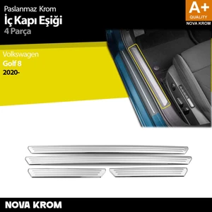 Nova Krom Vw Golf 8 Hb Krom Iç Kapı Eşiği 4 Prç. 2020-2024