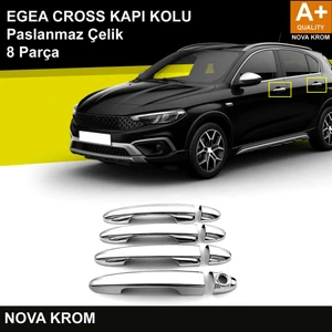 Nova Krom Fiat Egea Cross Krom Kapı Kolu 8 Prç. 2020 Üzeri