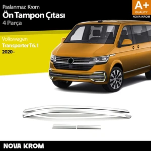 Nova Krom Vw Transporter T6.1 Krom Ön Tampon Çıtası 4 Prç. 2020 Üzeri